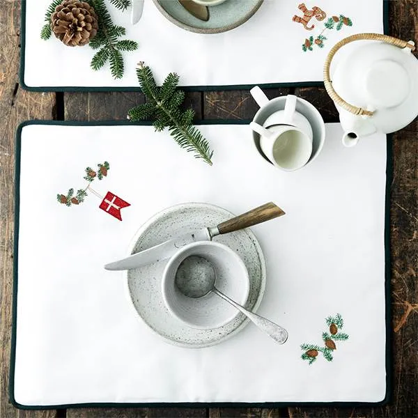 Langkilde & Søn - Set de table de Noël avec drapeau - 38 x 50 cm.