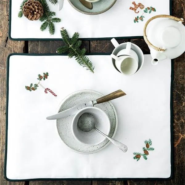 Langkilde & Søn - Set de table de Noël avec canne en sucre - 38 x 50 cm.